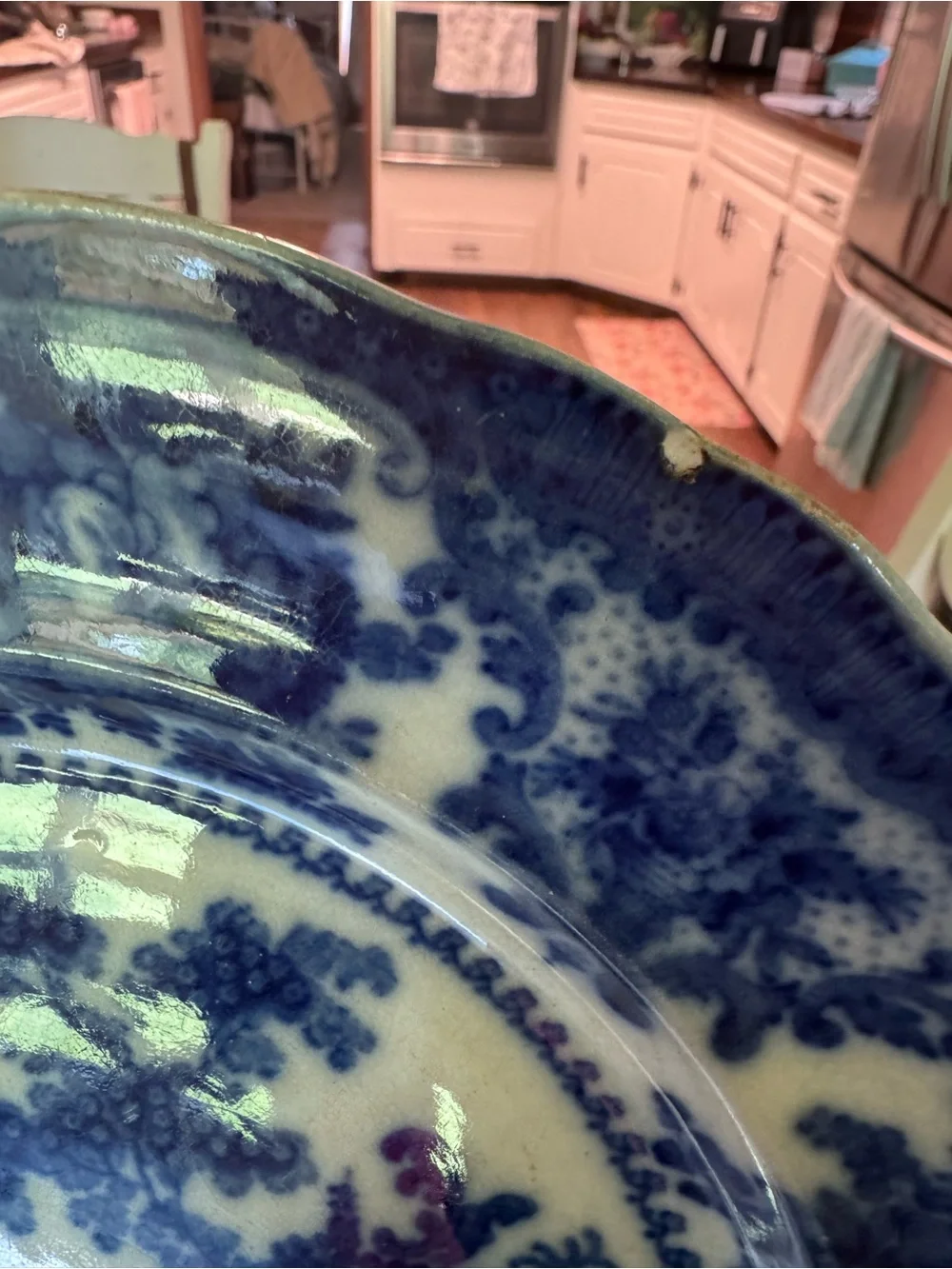 W. Adams & Co Flow Blue Fairy Villas vintage 10in dinner plate